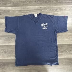 Vintage Max Muscle Shirt Mens Medium Blue 2XL To Excel Bodybuilding Gym 90s